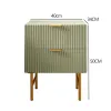 American-style light luxury solid wood bedside table, French-style living room storage cabinet, bedroom storage cabinet, bedside cabinet, MDF solid wood combination, detachable and assemblable details Picture